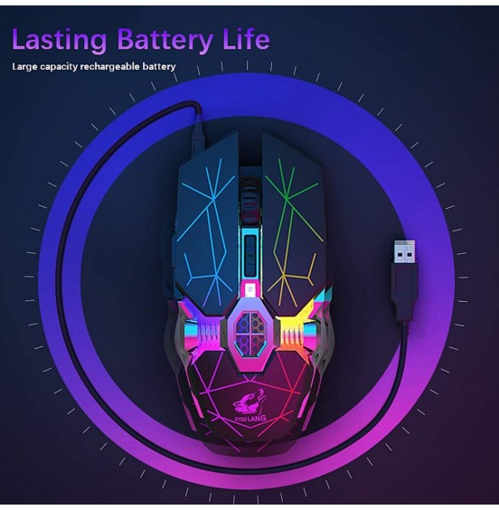 Wireless Gaming Mouse Rechargeable,RGB Multi-Colour Backlit Game Mice with 7 Buttons Computer Accessories,2.4G Silent Optical,3 Adjustable DPI Game Mouse Power Saving Mode for Laptop/PC/Notebook Wireless Gaming Mouse Rechargeable,RGB Multi-Colour Backlit Game Mice with 7 Buttons Computer Accessories,2.4G Silent Optical,3 Adjustable DPI Game Mouse Power Saving Mode for Laptop/PC/Notebook