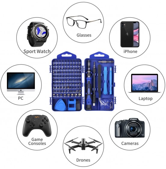 Computer Repair Kit, 122 in 1 Magnetic Laptop Screwdriver Kit, Precision Screwdriver Set, Small Impact Screw Driver Set with Case for Computer, Laptop, PC, for iPhone, Watch, Ps4 DIY Hand Tools -Grey Computer Repair Kit, 122 in 1 Magnetic Laptop Screwdriver Kit, Precision Screwdriver Set, Small Impact Screw Driver Set with Case for Computer, Laptop, PC, for iPhone, Watch, Ps4 DIY Hand Tools -Grey