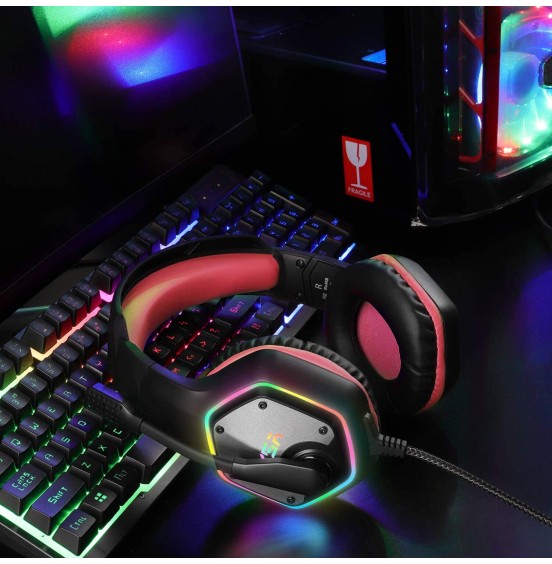 EKSA E1000 USB Gaming Headset for PC - Computer Headphones with Microphone/Mic Noise Cancelling, 7.1 Surround Sound Wired Headset&RGB Light - Gaming Headphones for PS4/PS5 Console Laptop EKSA E1000 USB Gaming Headset for PC - Computer Headphones with Microphone/Mic Noise Cancelling, 7.1 Surround Sound Wired Headset&RGB Light - Gaming Headphones for PS4/PS5 Console Laptop