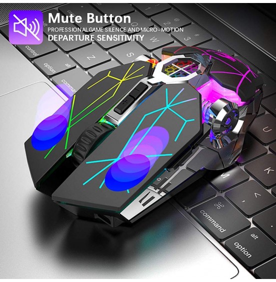 Wireless Gaming Mouse Rechargeable,RGB Multi-Colour Backlit Game Mice with 7 Buttons Computer Accessories,2.4G Silent Optical,3 Adjustable DPI Game Mouse Power Saving Mode for Laptop/PC/Notebook Wireless Gaming Mouse Rechargeable,RGB Multi-Colour Backlit Game Mice with 7 Buttons Computer Accessories,2.4G Silent Optical,3 Adjustable DPI Game Mouse Power Saving Mode for Laptop/PC/Notebook