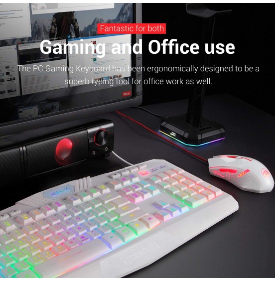 Redragon S101 Wired Gaming Keyboard and Mouse Combo RGB Backlit Gaming Keyboard with Multimedia Keys Wrist Rest and Red Backlit Gaming Mouse 3200 DPI for Windows PC Gamers (Black) Redragon S101 Wired Gaming Keyboard and Mouse Combo RGB Backlit Gaming Keyboard with Multimedia Keys Wrist Rest and Red Backlit Gaming Mouse 3200 DPI for Windows PC Gamers (Black)