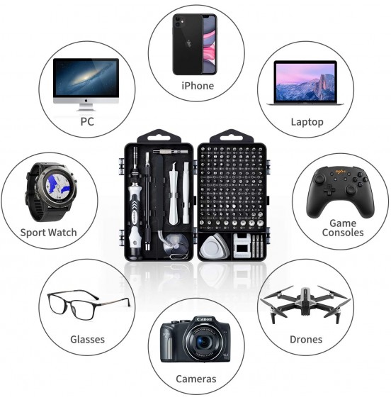 Computer Repair Kit, 122 in 1 Magnetic Laptop Screwdriver Kit, Precision Screwdriver Set, Small Impact Screw Driver Set with Case for Computer, Laptop, PC, for iPhone, Watch, Ps4 DIY Hand Tools -Grey Computer Repair Kit, 122 in 1 Magnetic Laptop Screwdriver Kit, Precision Screwdriver Set, Small Impact Screw Driver Set with Case for Computer, Laptop, PC, for iPhone, Watch, Ps4 DIY Hand Tools -Grey