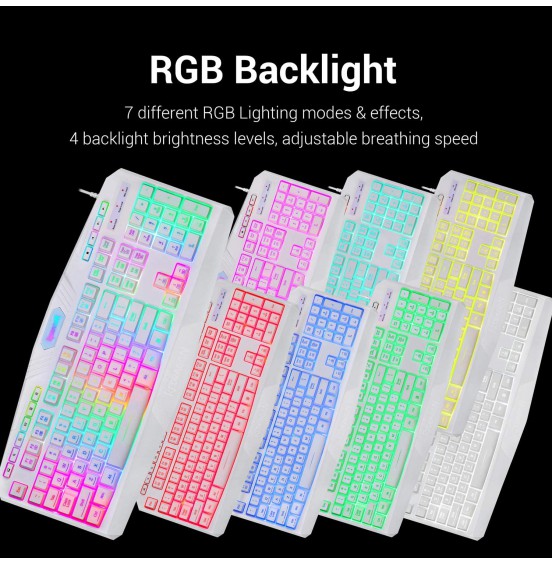 Redragon S101 Wired Gaming Keyboard and Mouse Combo RGB Backlit Gaming Keyboard with Multimedia Keys Wrist Rest and Red Backlit Gaming Mouse 3200 DPI for Windows PC Gamers (Black) Redragon S101 Wired Gaming Keyboard and Mouse Combo RGB Backlit Gaming Keyboard with Multimedia Keys Wrist Rest and Red Backlit Gaming Mouse 3200 DPI for Windows PC Gamers (Black)