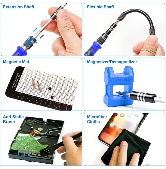 STREBITO Precision Screwdriver Set 124-Piece Electronics Tool Kit with 101 Bits Magnetic Screwdriver Set for Computer, Laptop, Cell Phone, PC, MacBook, iPhone, Nintendo Switch, PS4, PS5, Xbox Repair STREBITO Precision Screwdriver Set 124-Piece Electronics Tool Kit with 101 Bits Magnetic Screwdriver Set for Computer, Laptop, Cell Phone, PC, MacBook, iPhone, Nintendo Switch, PS4, PS5, Xbox Repair