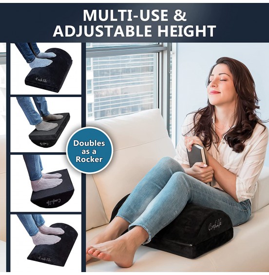 ComfiLife Foot Rest for Under Desk at Work - Adjustable Memory Foam Foot Rest for Office Chair & Gaming Chair - Ergonomic Design for Back & Hip Pain Relief (Black) ComfiLife Foot Rest for Under Desk at Work - Adjustable Memory Foam Foot Rest for Office Chair & Gaming Chair - Ergonomic Design for Back & Hip Pain Relief (Black)