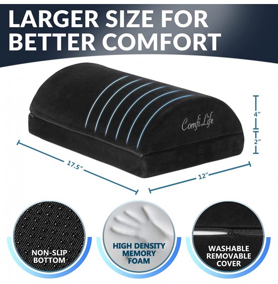 ComfiLife Foot Rest for Under Desk at Work - Adjustable Memory Foam Foot Rest for Office Chair & Gaming Chair - Ergonomic Design for Back & Hip Pain Relief (Black) ComfiLife Foot Rest for Under Desk at Work - Adjustable Memory Foam Foot Rest for Office Chair & Gaming Chair - Ergonomic Design for Back & Hip Pain Relief (Black)